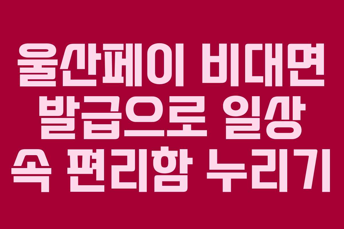 울산페이 비대면 발급으로 일상 속 편리함 누리기