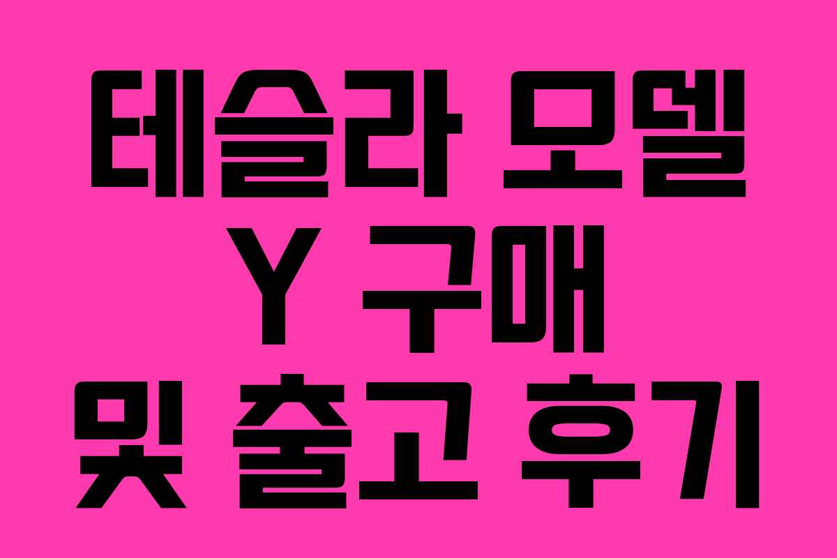 테슬라 모델 Y 구매 및 출고 후기