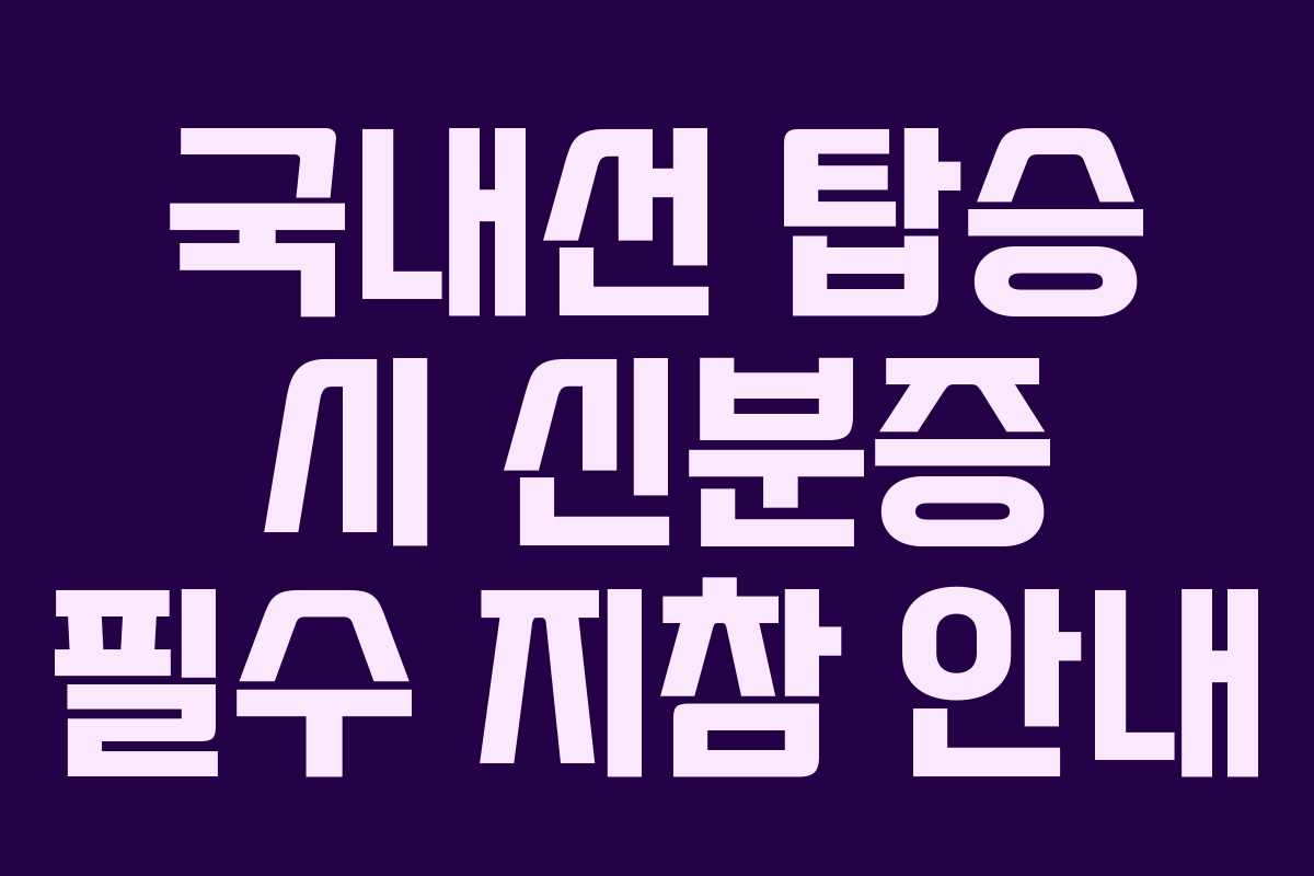 국내선 탑승 시 신분증 필수 지참 안내