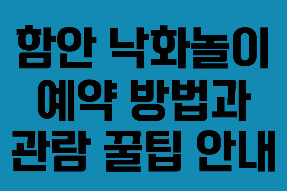 함안 낙화놀이 예약 방법과 관람 꿀팁 안내