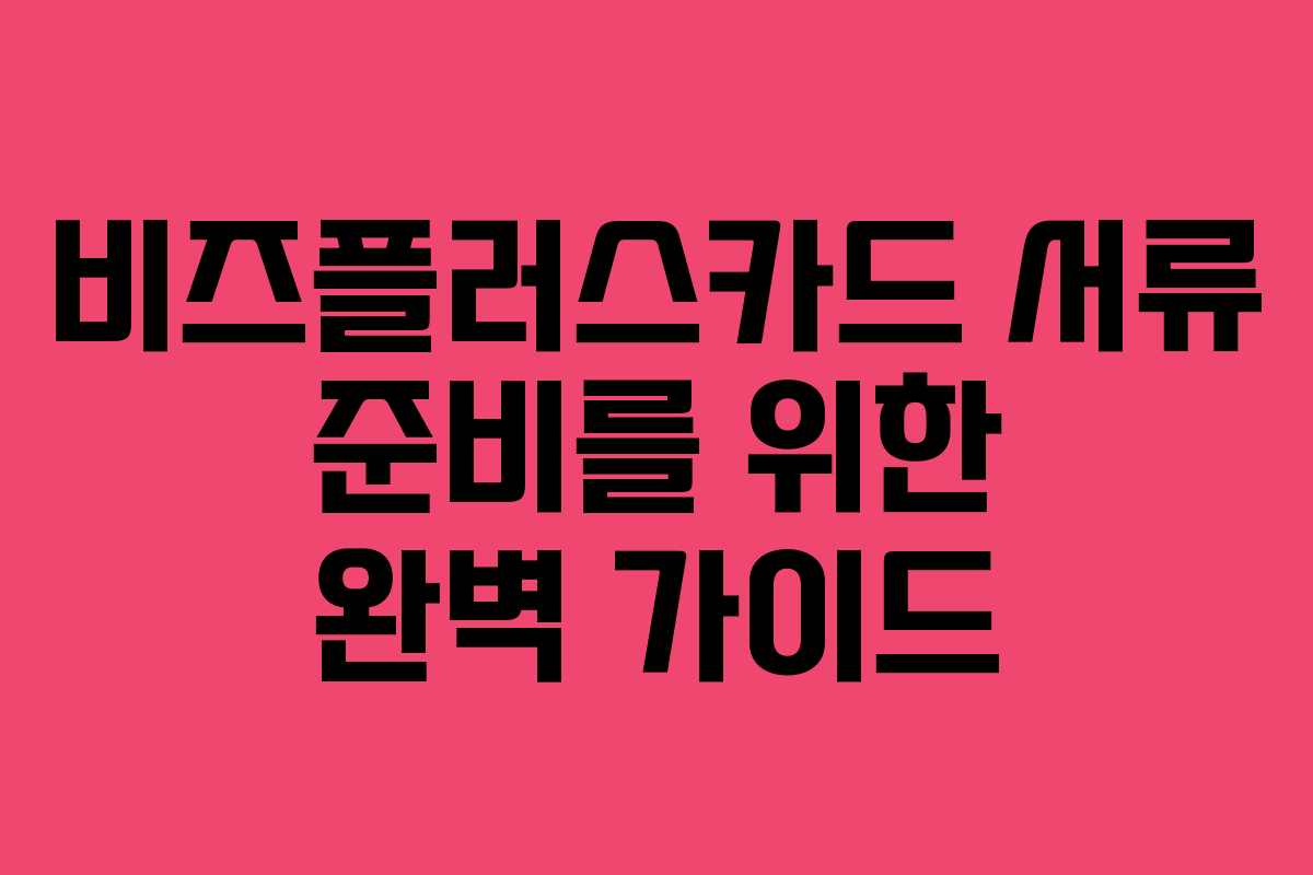 비즈플러스카드 서류 준비를 위한 완벽 가이드