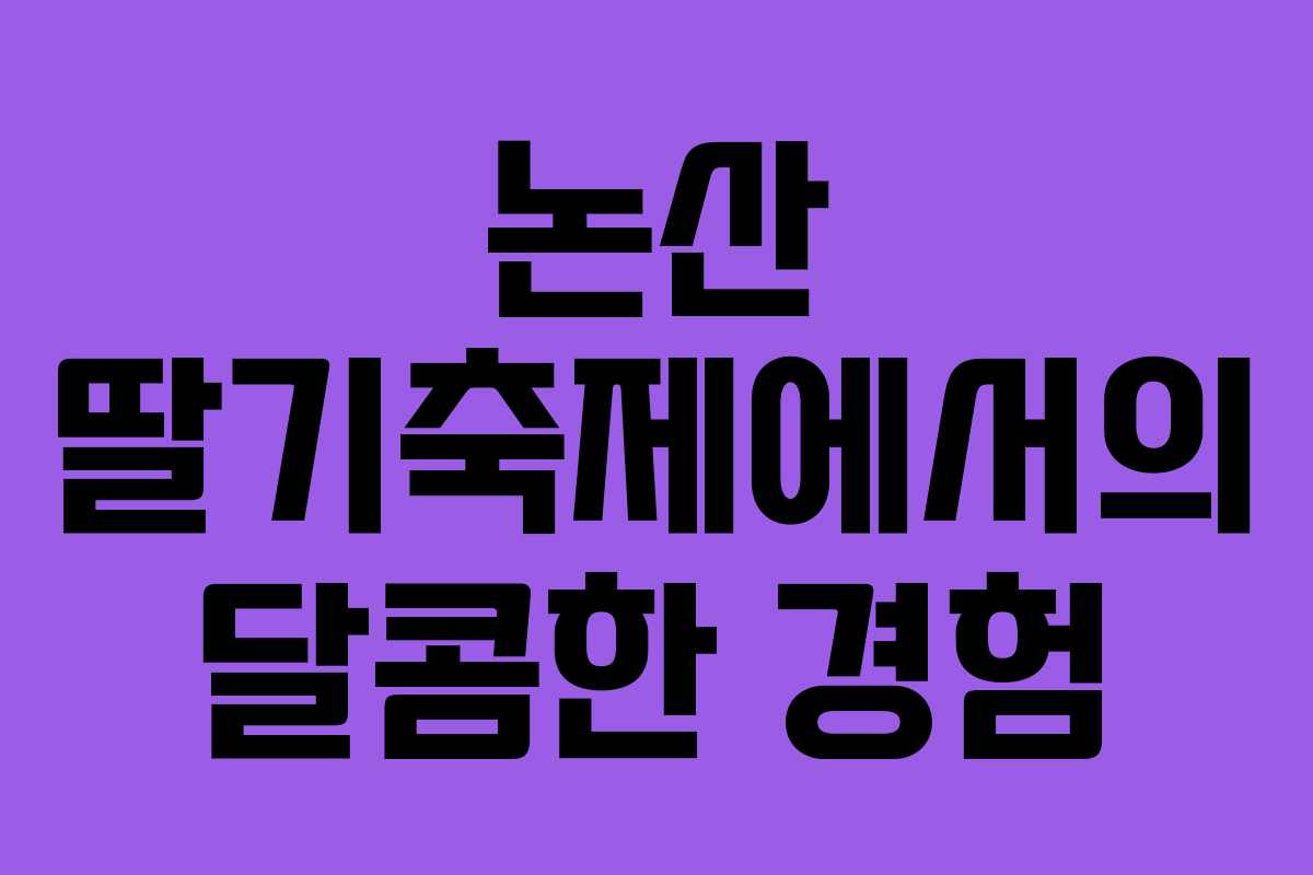 논산 딸기축제에서의 달콤한 경험