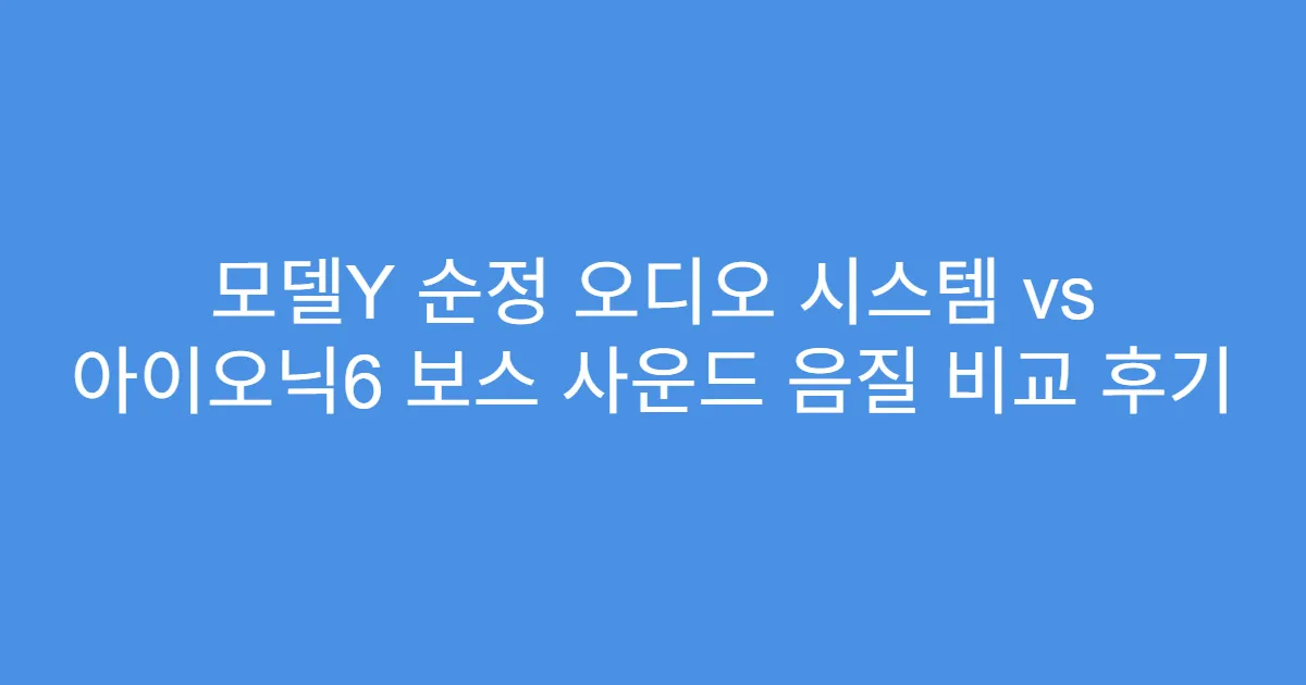 모델Y 순정 오디오 시스템 vs 아이오닉6 보스 사운드 음질 비교 후기