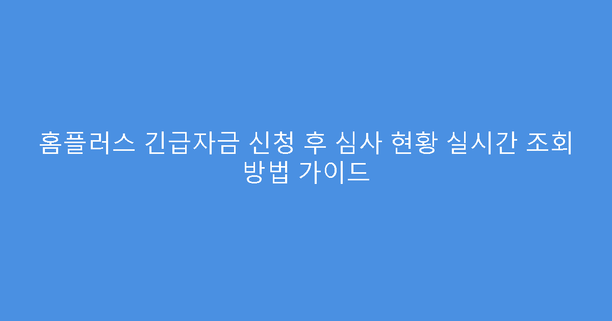 홈플러스 긴급자금 신청 후 심사 현황 실시간 조회 방법 가이드
