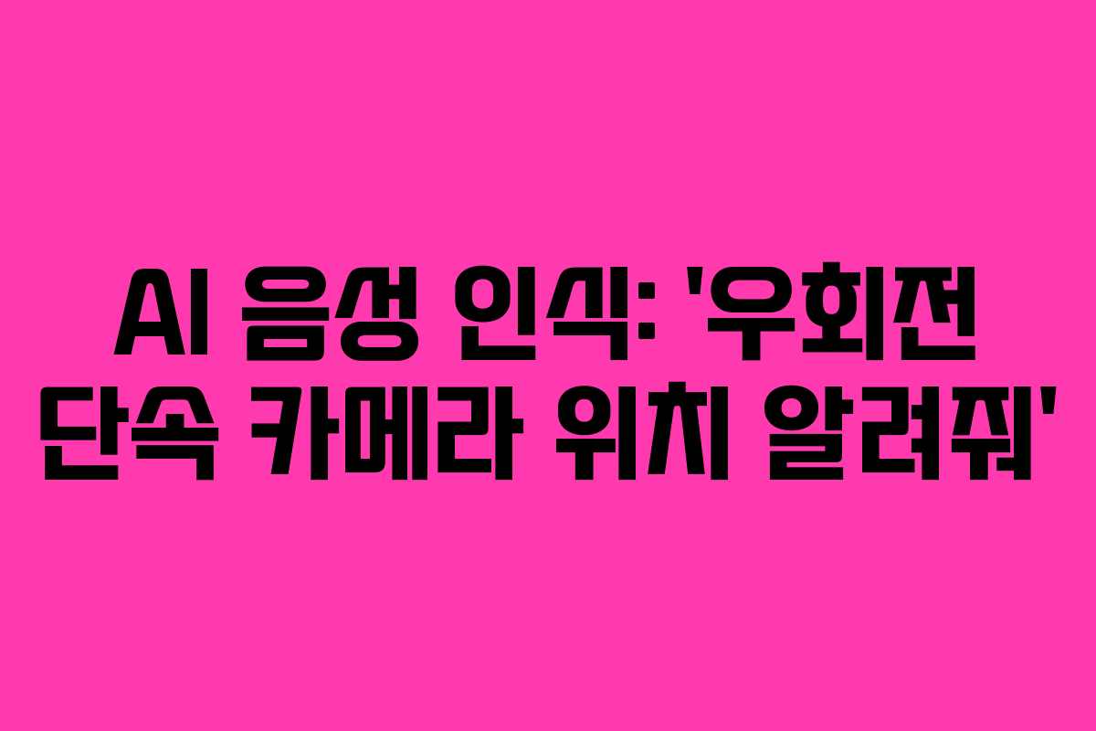 AI 음성 인식: &lsquo;우회전 단속 카메라 위치 알려줘&rsquo;