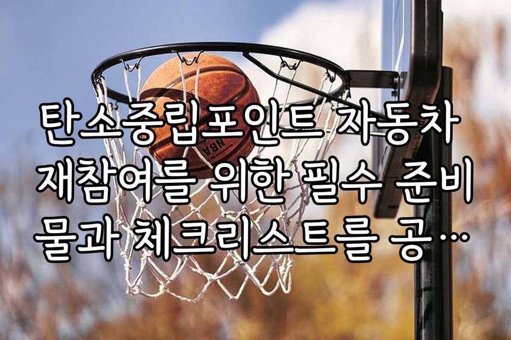 탄소중립포인트 자동차 재참여를 위한 필수 준비물과 체크리스트를 공개합니다