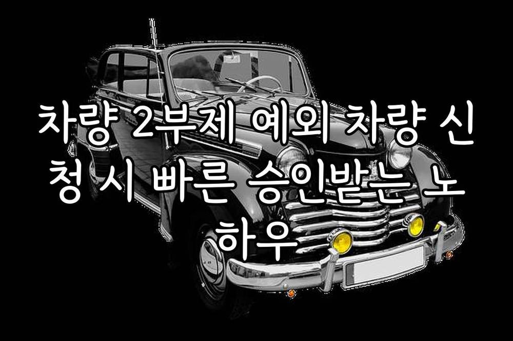 차량 2부제 예외 차량 신청 시 빠른 승인받는 노하우