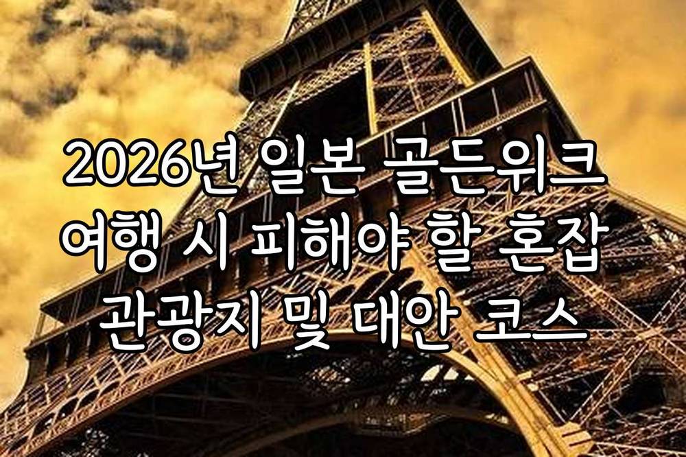 2026년 일본 골든위크 여행 시 피해야 할 혼잡 관광지 및 대안 코스