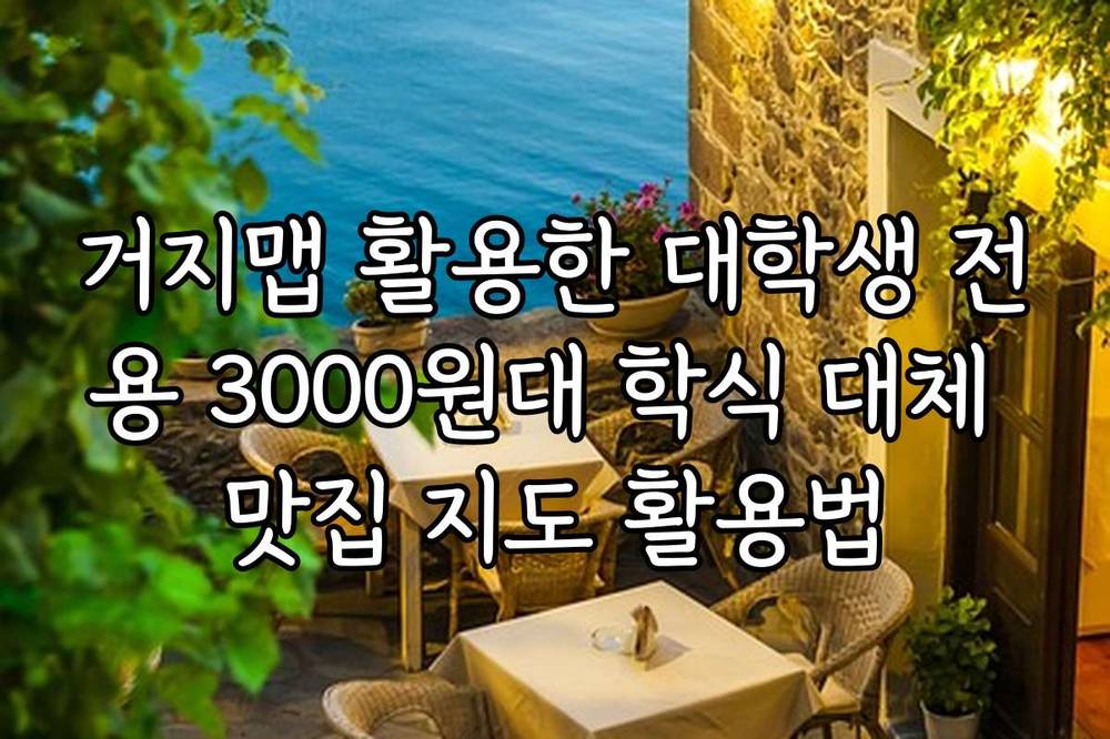 거지맵 활용한 대학생 전용 3000원대 학식 대체 맛집 지도 활용법