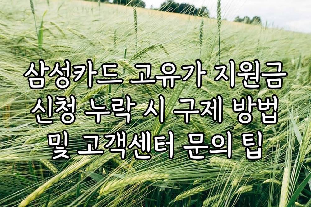 삼성카드 고유가 지원금 신청 누락 시 구제 방법 및 고객센터 문의 팁