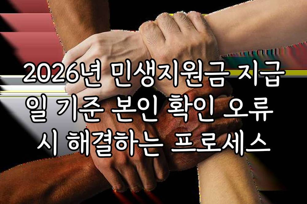 2026년 민생지원금 지급일 기준 본인 확인 오류 시 해결하는 프로세스