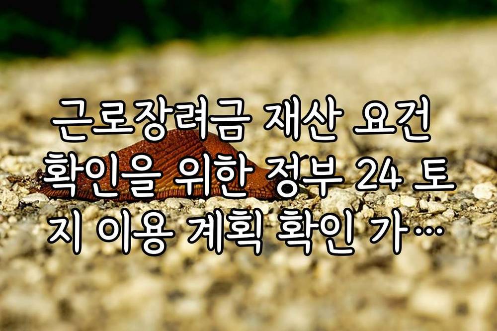 근로장려금 재산 요건 확인을 위한 정부 24 토지 이용 계획 확인 가이드