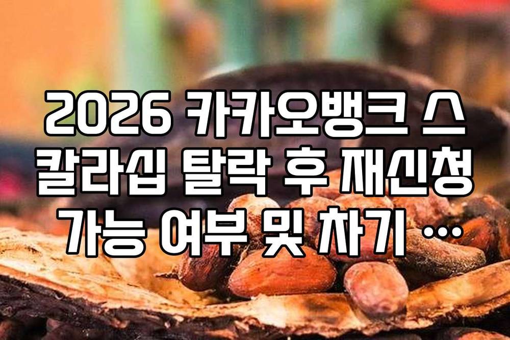 2026 카카오뱅크 스칼라십 탈락 후 재신청 가능 여부 및 차기 시즌 정보