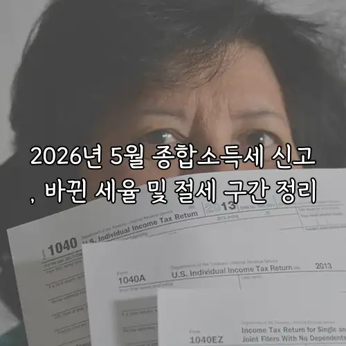 2026년 5월 종합소득세 신고, 바뀐 세율 및 절세 구간 정리