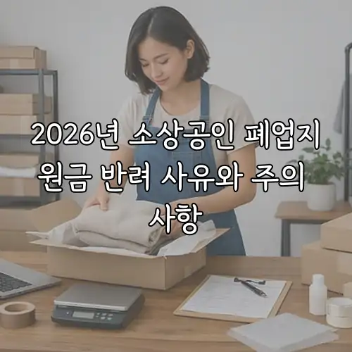 2026년 소상공인 폐업지원금 반려 사유와 주의 사항