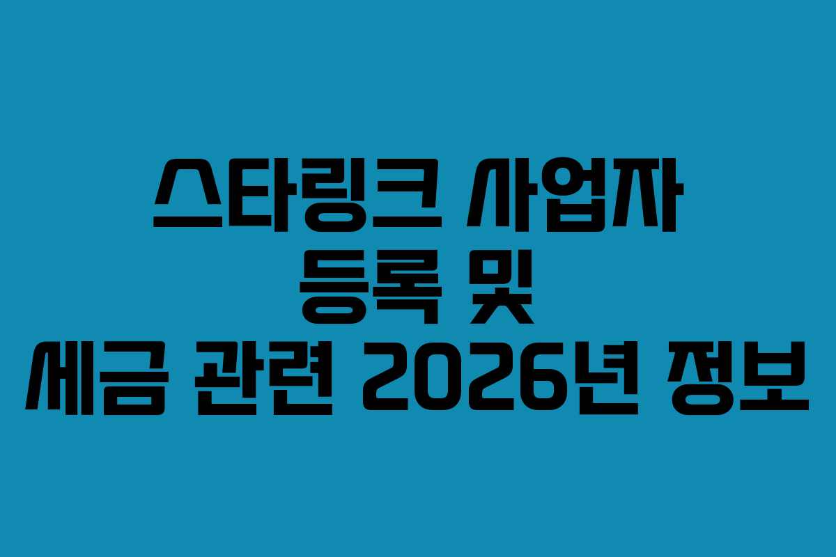 스타링크-사업자-등록-및-세금-관련-2026년-정보