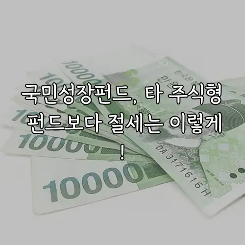 국민성장펀드, 타 주식형 펀드보다 절세는 이렇게!
