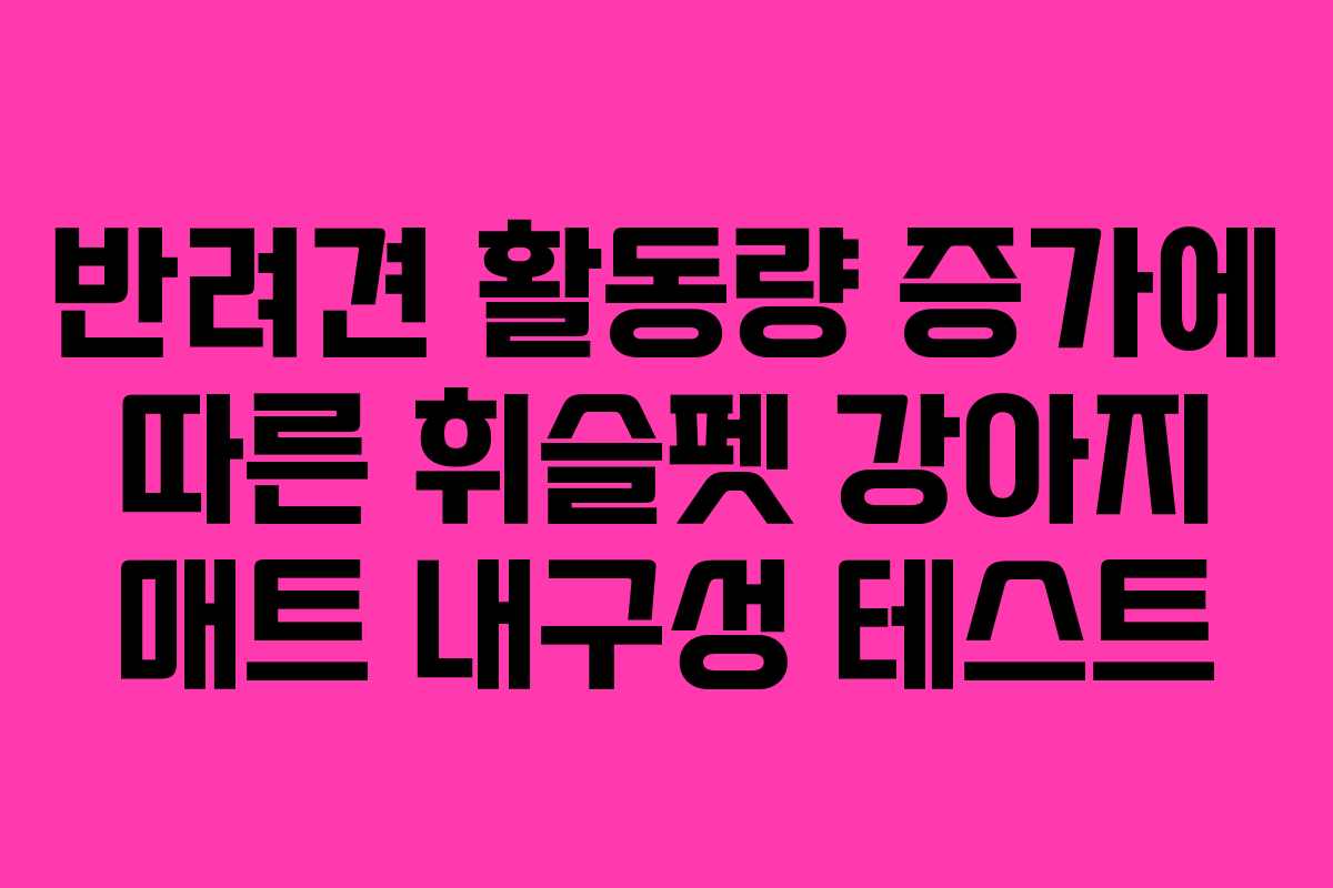 반려견-활동량-증가에-따른-휘슬펫-강아지-매트-내구성-테스트
