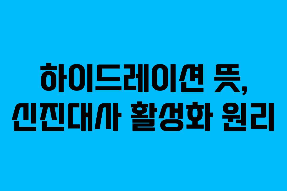 하이드레이션-뜻,-신진대사-활성화-원리